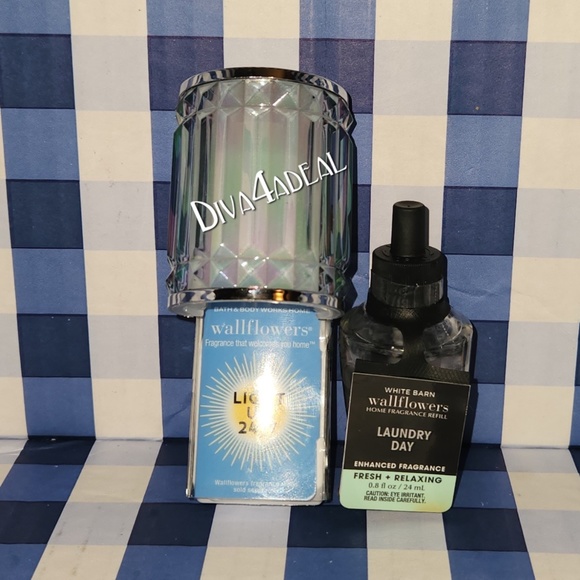 Bath & Body Works Other - Bath & Body Works IRIDESCENT FACETED Nightlight Wallflower Plug-In & Laundry Day